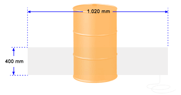 Esquema manta para bidón de 25-30 litros - 1.020x 400 mm - 450 W
