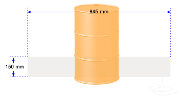 Esquema manta para bidón de 25 litros - 845 x 150 mm
